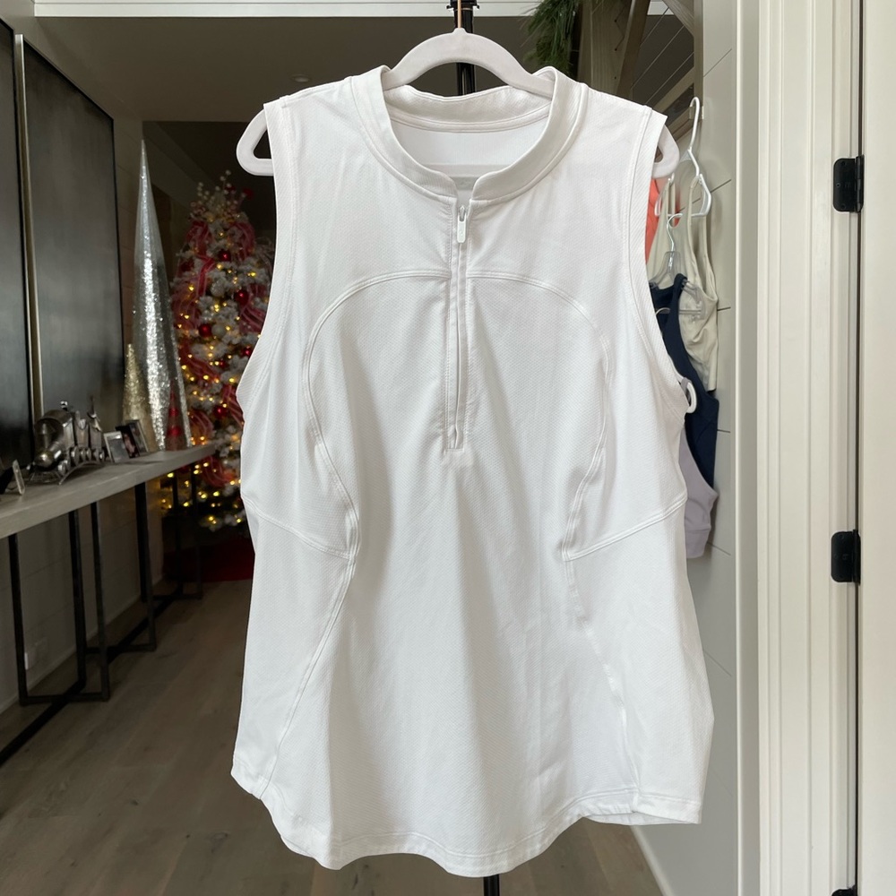 Lululemon front zip, mock neck, tennis top size 12
